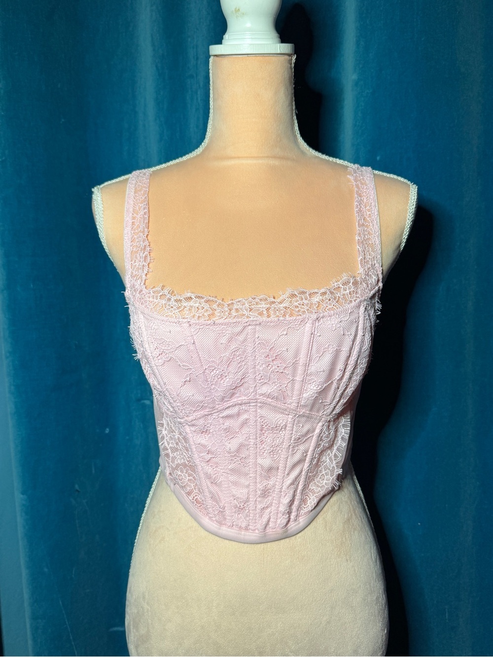 Victoria's Secret Pale Pink Lace Corset Bustier